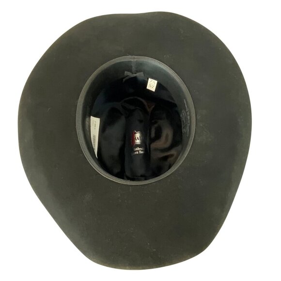 Justin Weston Black Fur Felt 6x Cowboy Hat By Milano Hat Co Size 7-1/8 Western - Picture 6 of 12